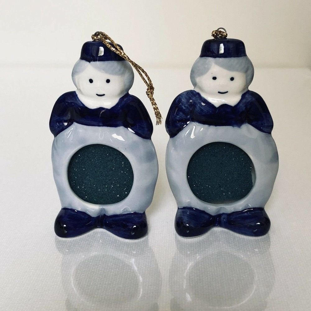 Porcelain Delft Blue Christmas Ornaments Picture